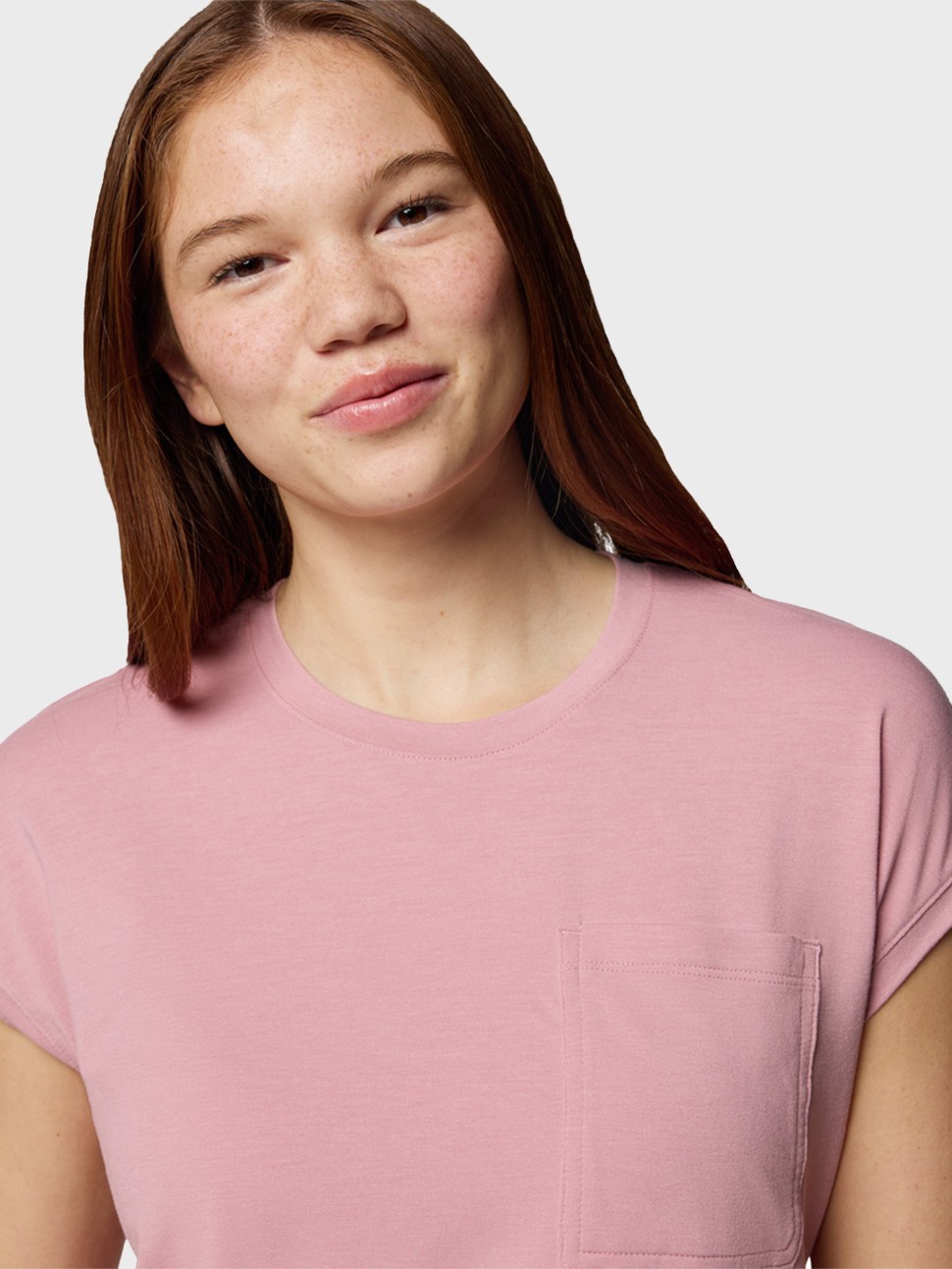 Футболка женская Columbia Boundless Trek™ Short Sleeve Tee розовая 2033481-659 — фото 5 — Sport City Футболка женская Columbia Boundless Trek™ Short Sleeve Tee розовая 2033481-659 — фото 5