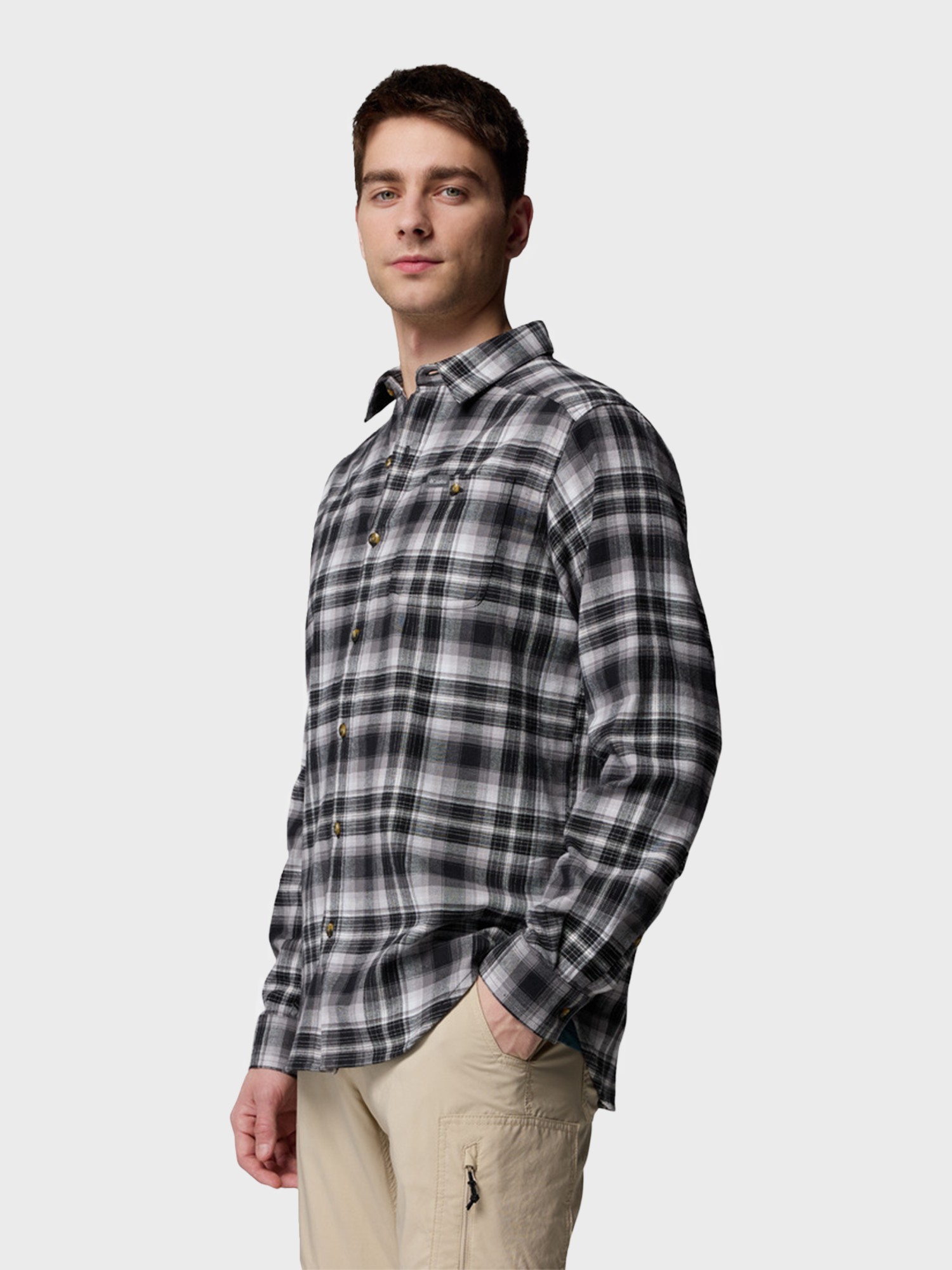 Сорочка чоловіча Columbia Cornell Woods™ Flannel Long Sleeve Shirt сіра 1617951-009 изображение 3