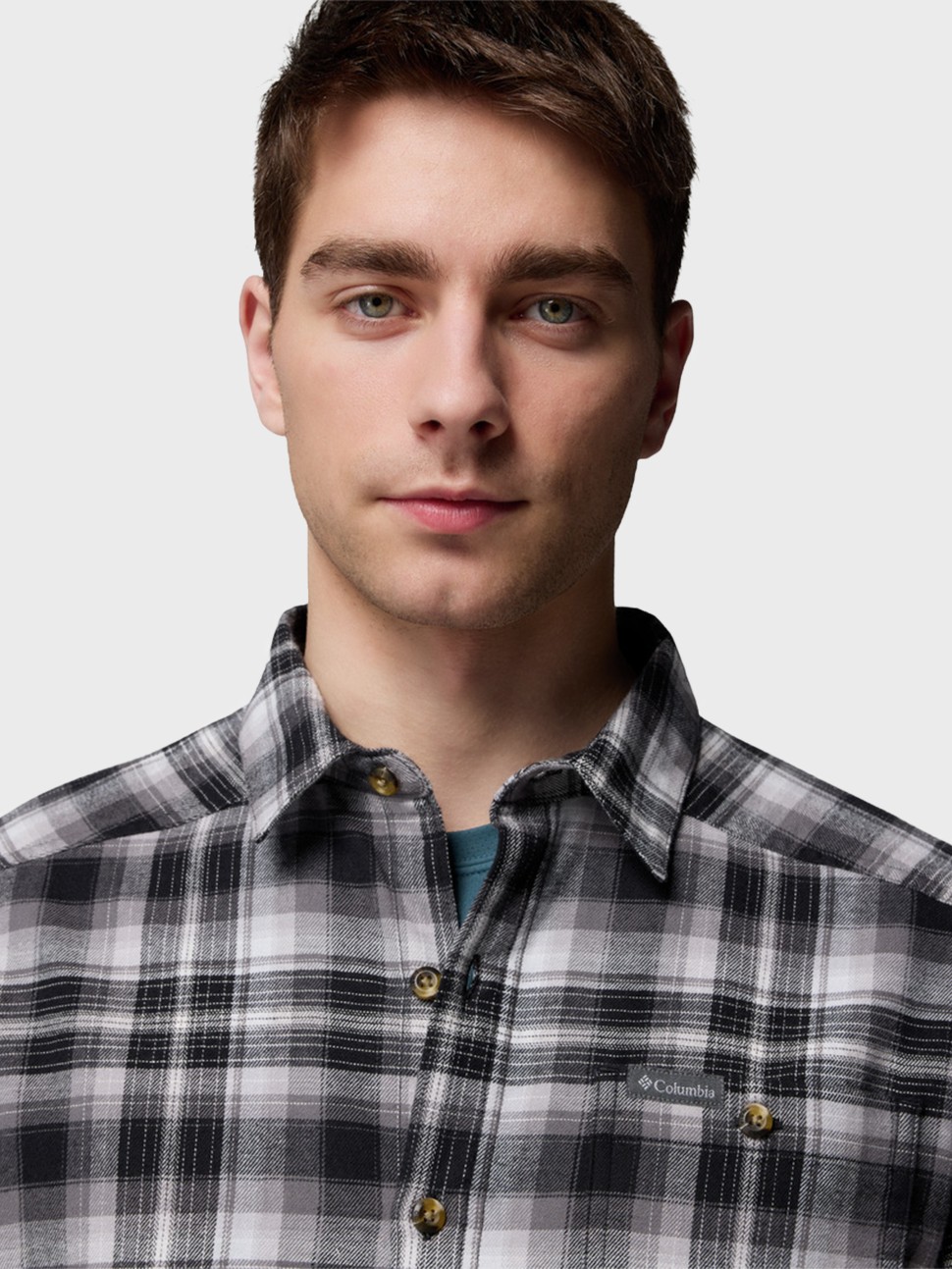 Сорочка чоловіча Columbia Cornell Woods™ Flannel Long Sleeve Shirt сіра 1617951-009 — фото 6