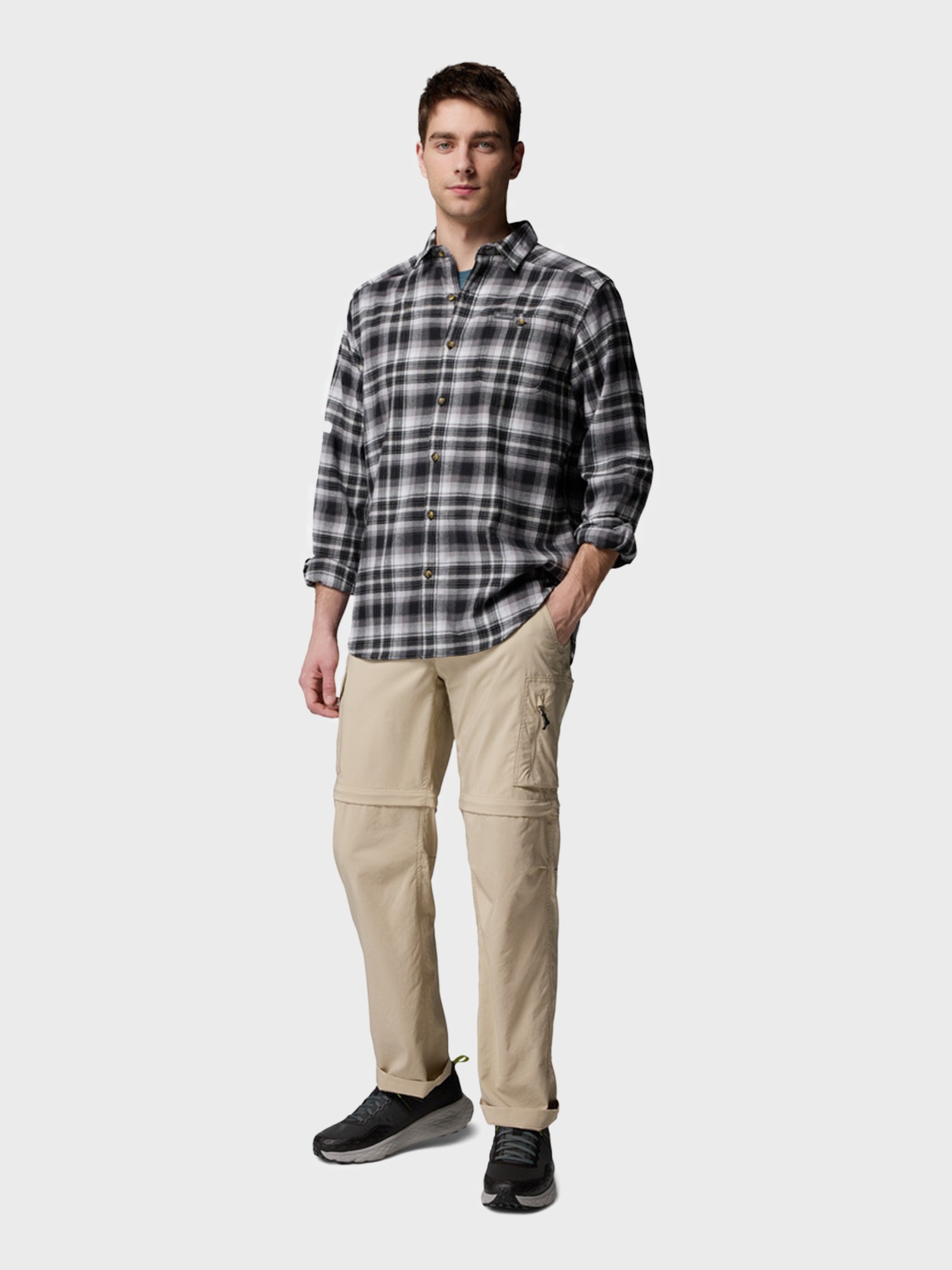 Сорочка чоловіча Columbia Cornell Woods™ Flannel Long Sleeve Shirt сіра 1617951-009 изображение 7
