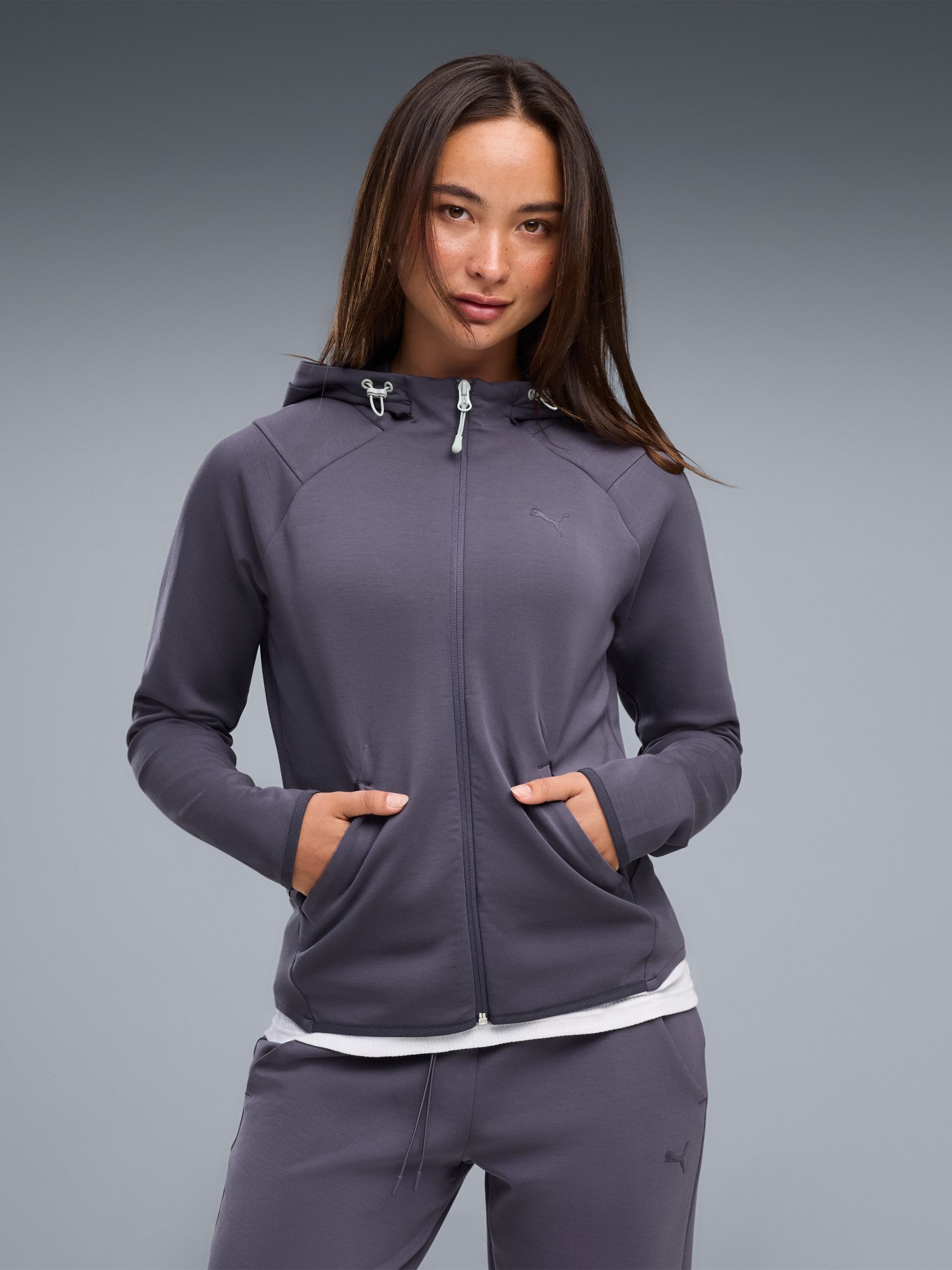 Толстовка жіноча Puma TECH SENSE Full-Zip Jacket DK темно-синя 69403935 изображение 2