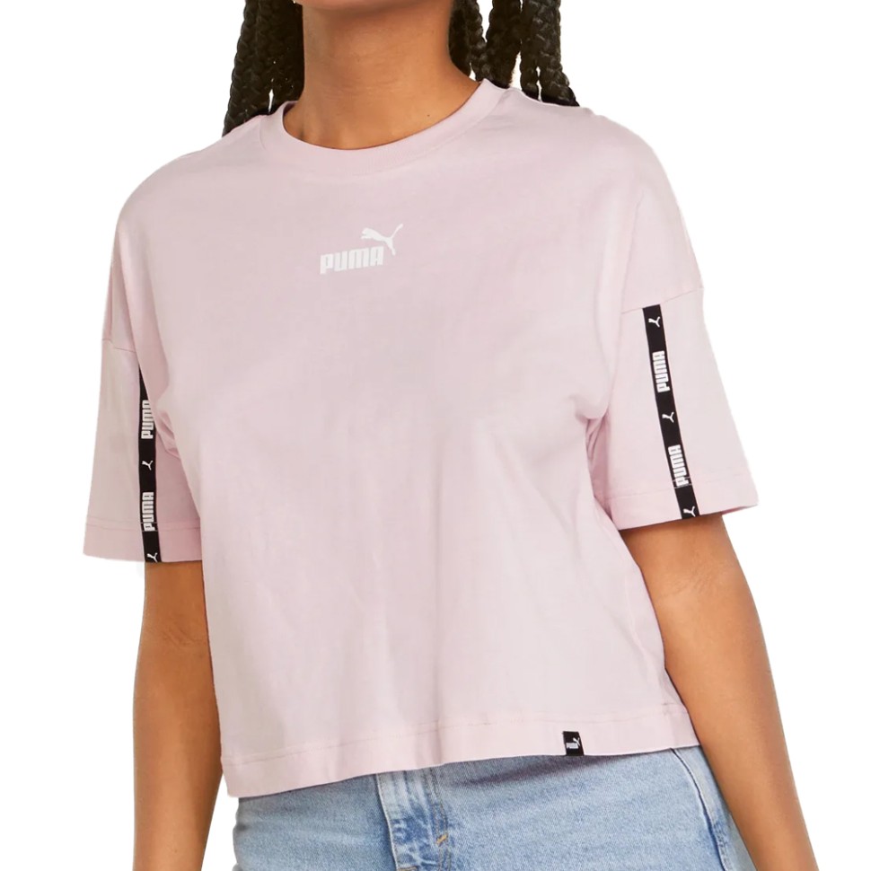 Футболка жіноча Puma Power Tape Cropped Tee рожева 84711616  изображение 1