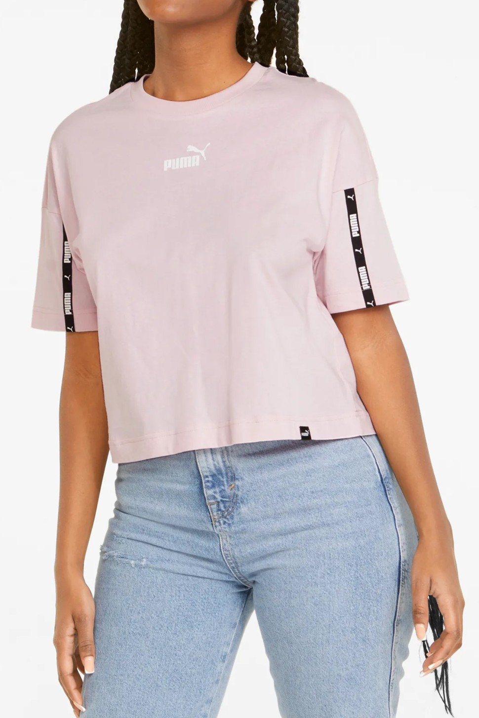Футболка жіноча Puma Power Tape Cropped Tee рожева 84711616  — фото 2