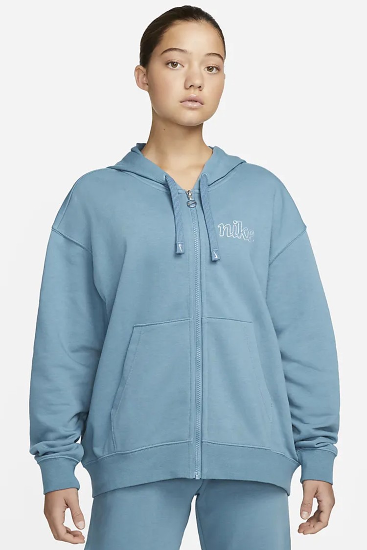 Толстовка женская Nike W NK DF GT FT GX HD FZ HOODIE голубая DQ5536-440 изображение 2