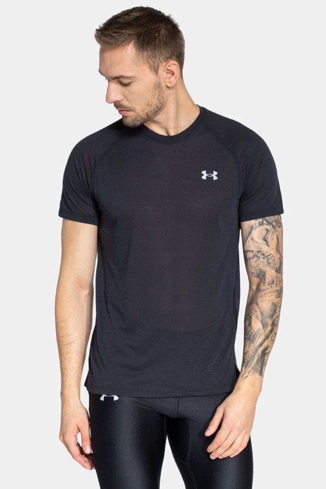 Футболка чоловіча Under Armour UA STREAKER TEE чорна 1361469-001 изображение 2