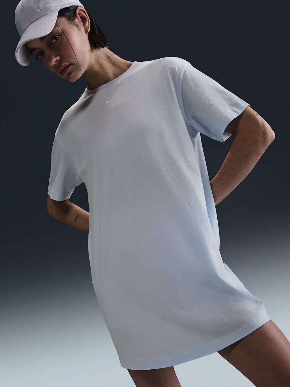 Сукня жіноча Nike W NSW ESSNTL SS DRESS TSHRT блакитна DV7882-423 — фото 3