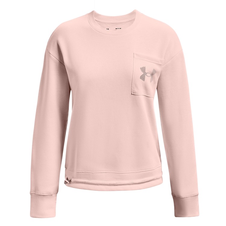 Толстовка жіноча Under Armour Rival Fleece Mesh Crew рожева 1365847-685 изображение 1