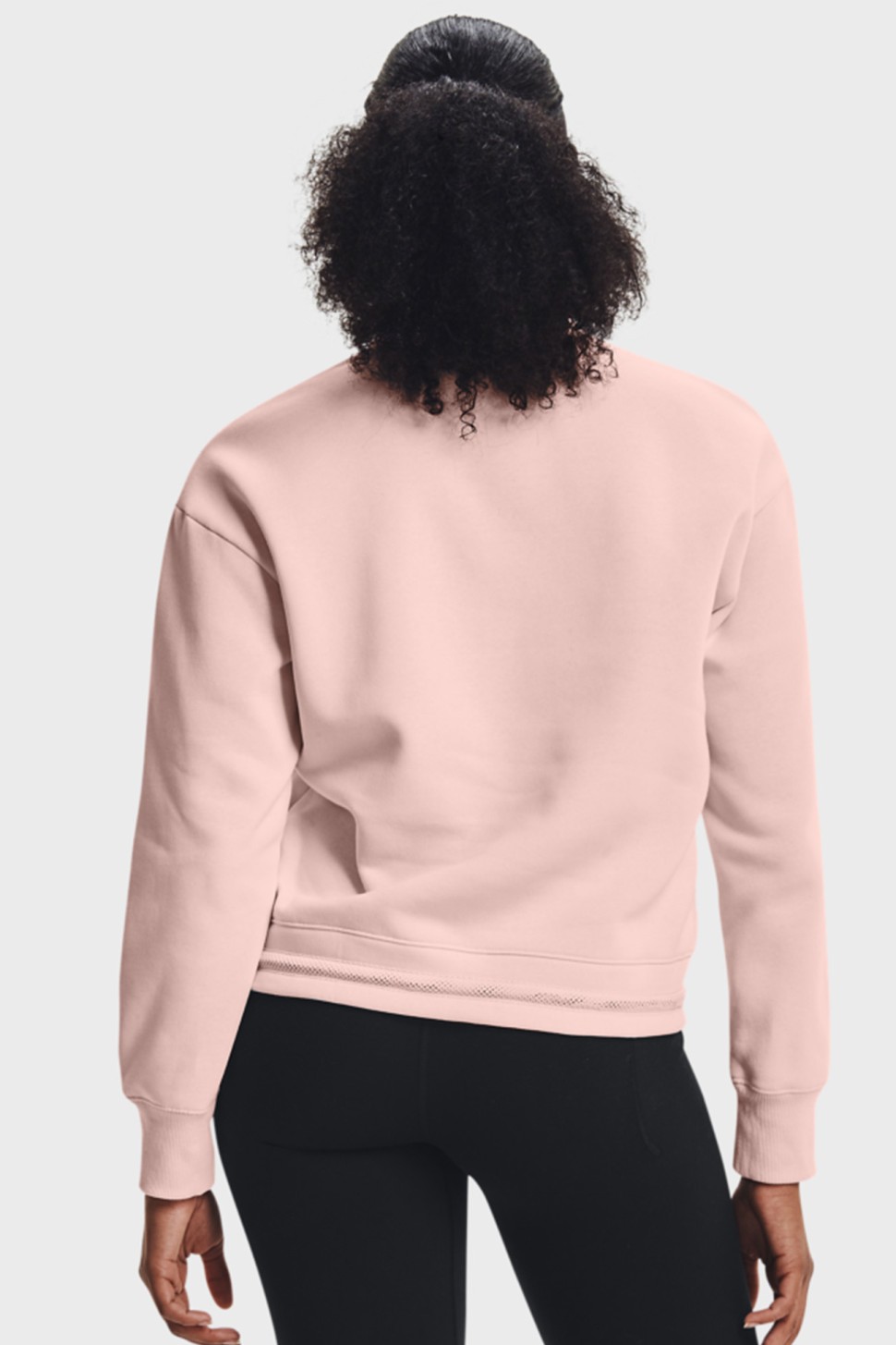 Толстовка жіноча Under Armour Rival Fleece Mesh Crew рожева 1365847-685 — фото 3