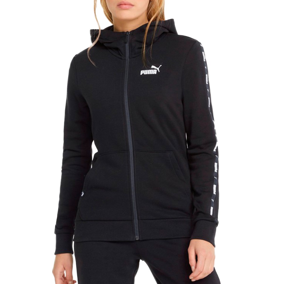 Толстовка жіноча Puma Power Tape Full-Zip Hoodie Tr чорна 84711901 — фото 1
