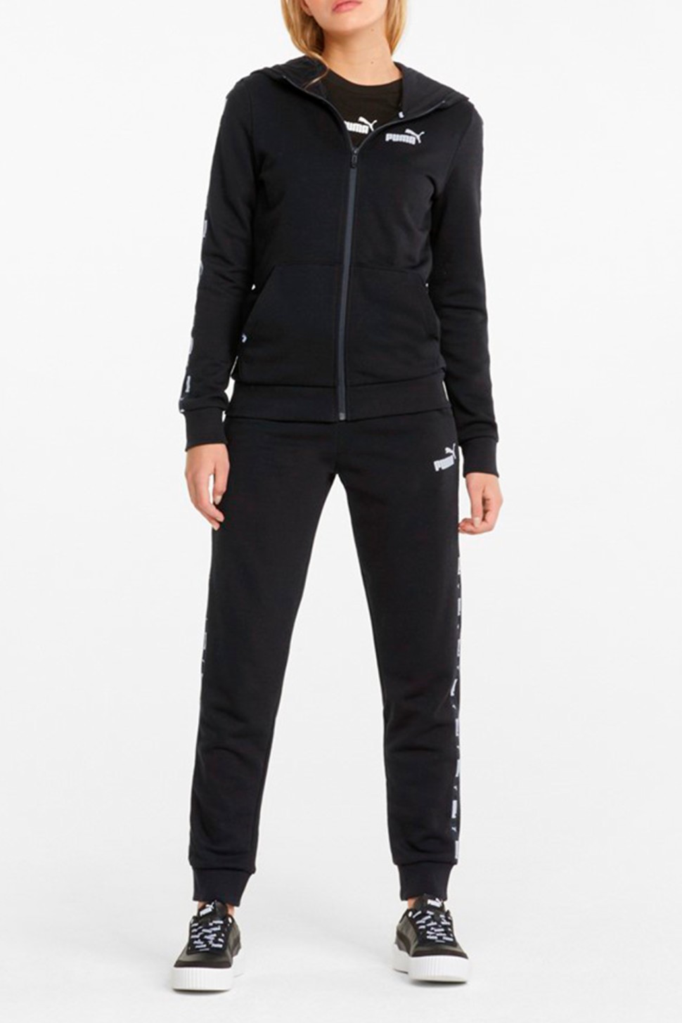 Толстовка жіноча Puma Power Tape Full-Zip Hoodie Tr чорна 84711901 — фото 4