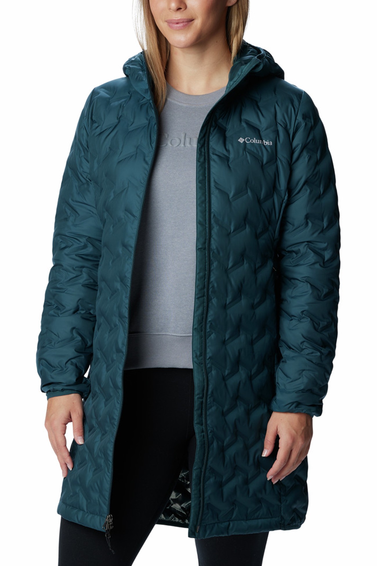 Куртка женская Columbia Delta Ridge™ Long Down Jacket синяя 1909251-414 изображение 2