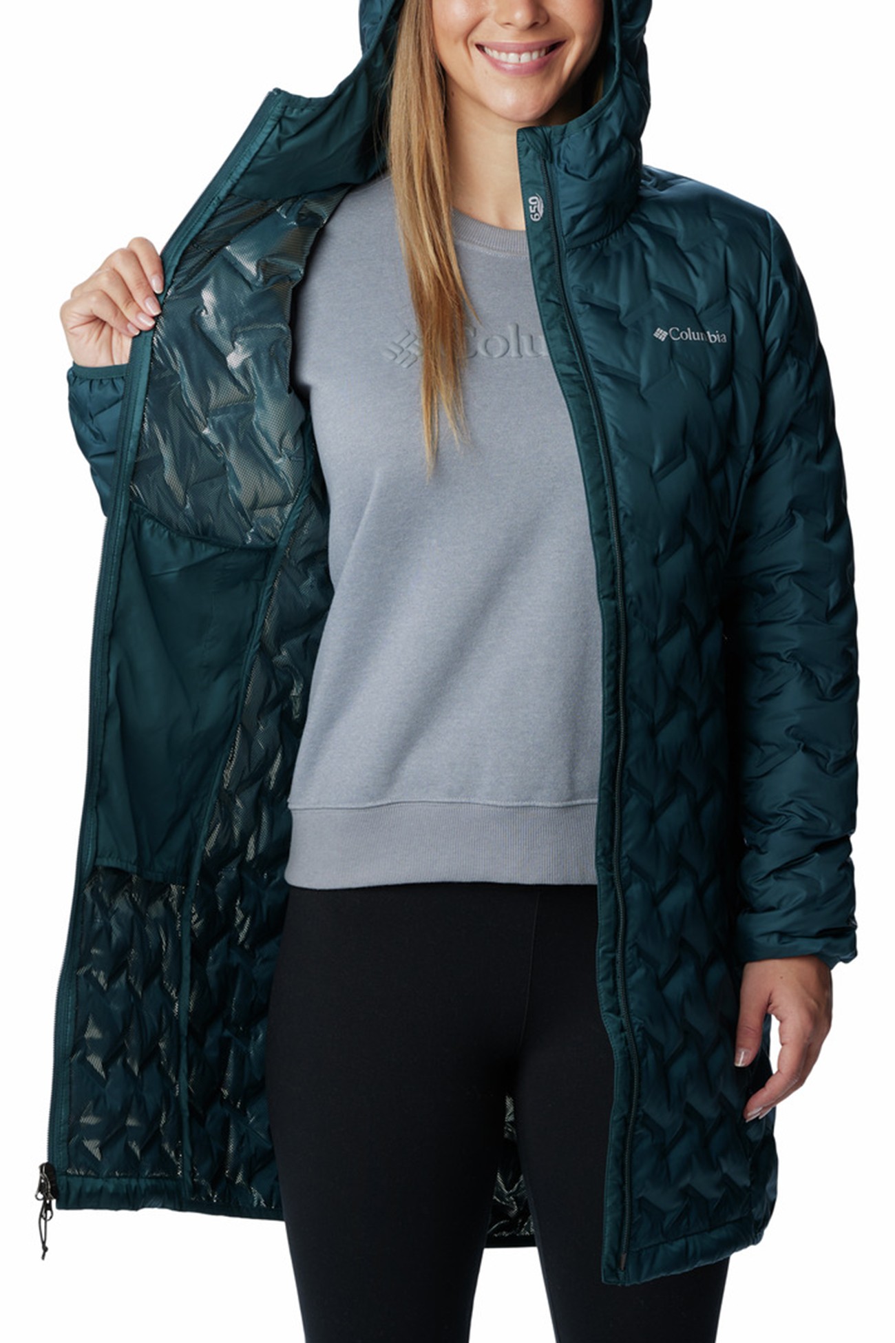 Куртка женская Columbia Delta Ridge™ Long Down Jacket синяя 1909251-414 изображение 3