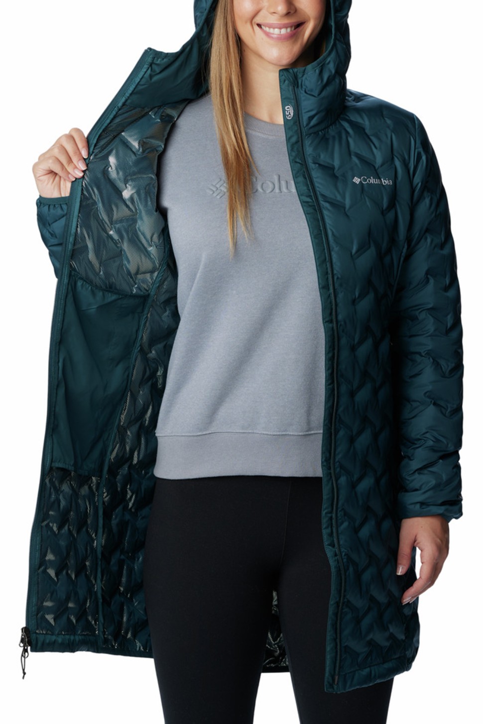 Куртка жіноча Columbia Delta Ridge™ Long Down Jacket синя 1909251-414 — фото 3