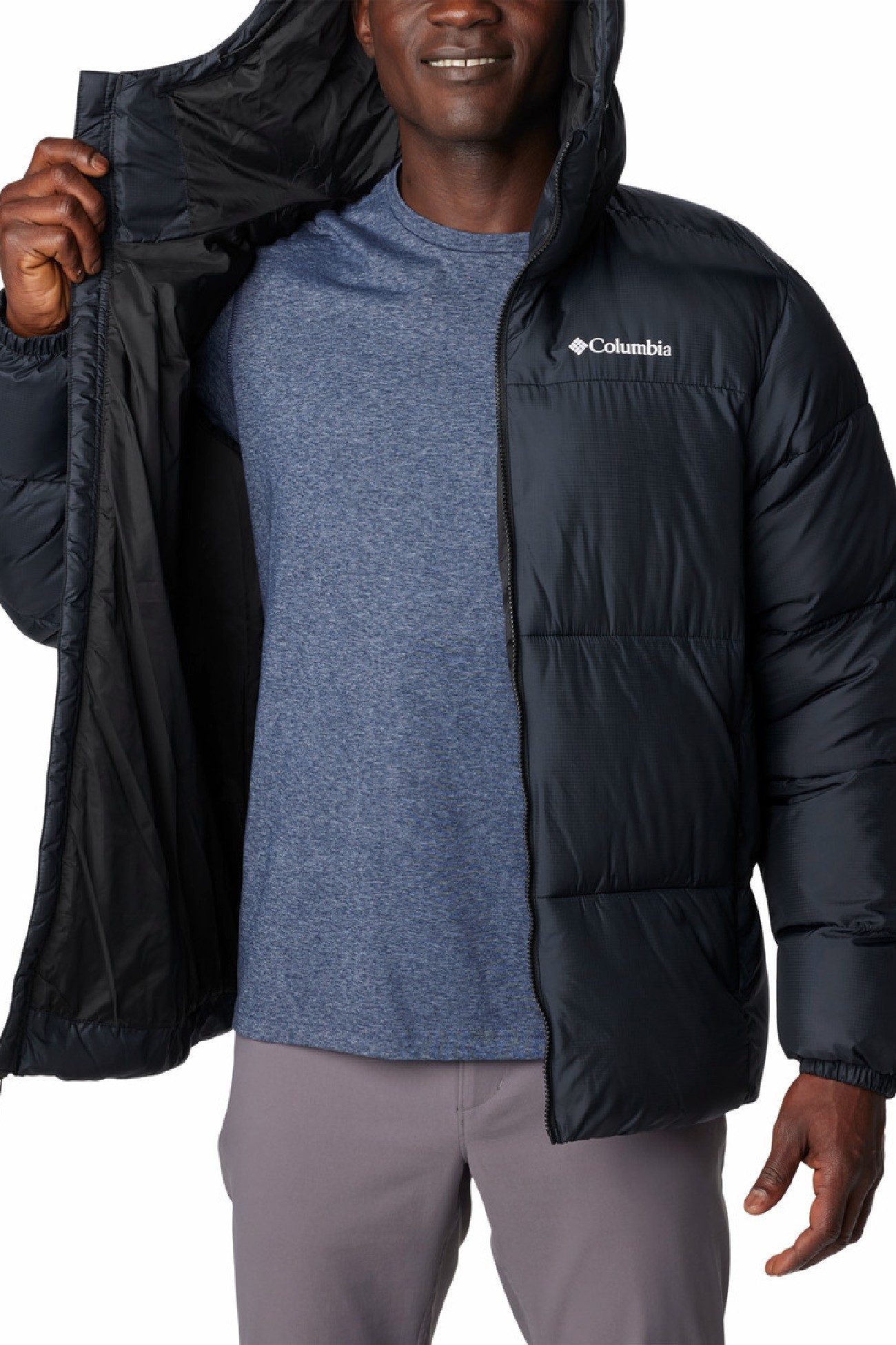 Куртка чоловіча Columbia Puffect™ Hooded Jacket чорна 2008414-010 изображение 4