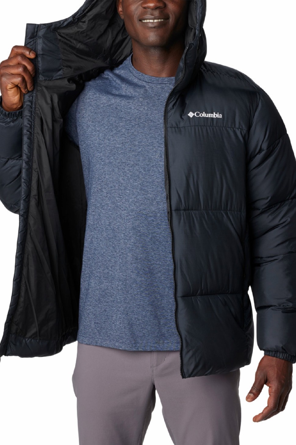 Куртка чоловіча Columbia Puffect™ Hooded Jacket чорна 2008414-010 — фото 4