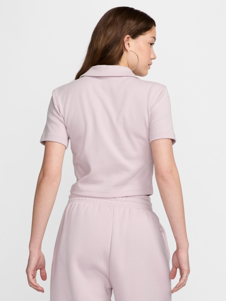 Футболка жіноча Nike W NSW ESSNTL SS POLO CRP TOP бежева DV7884-019 изображение 3