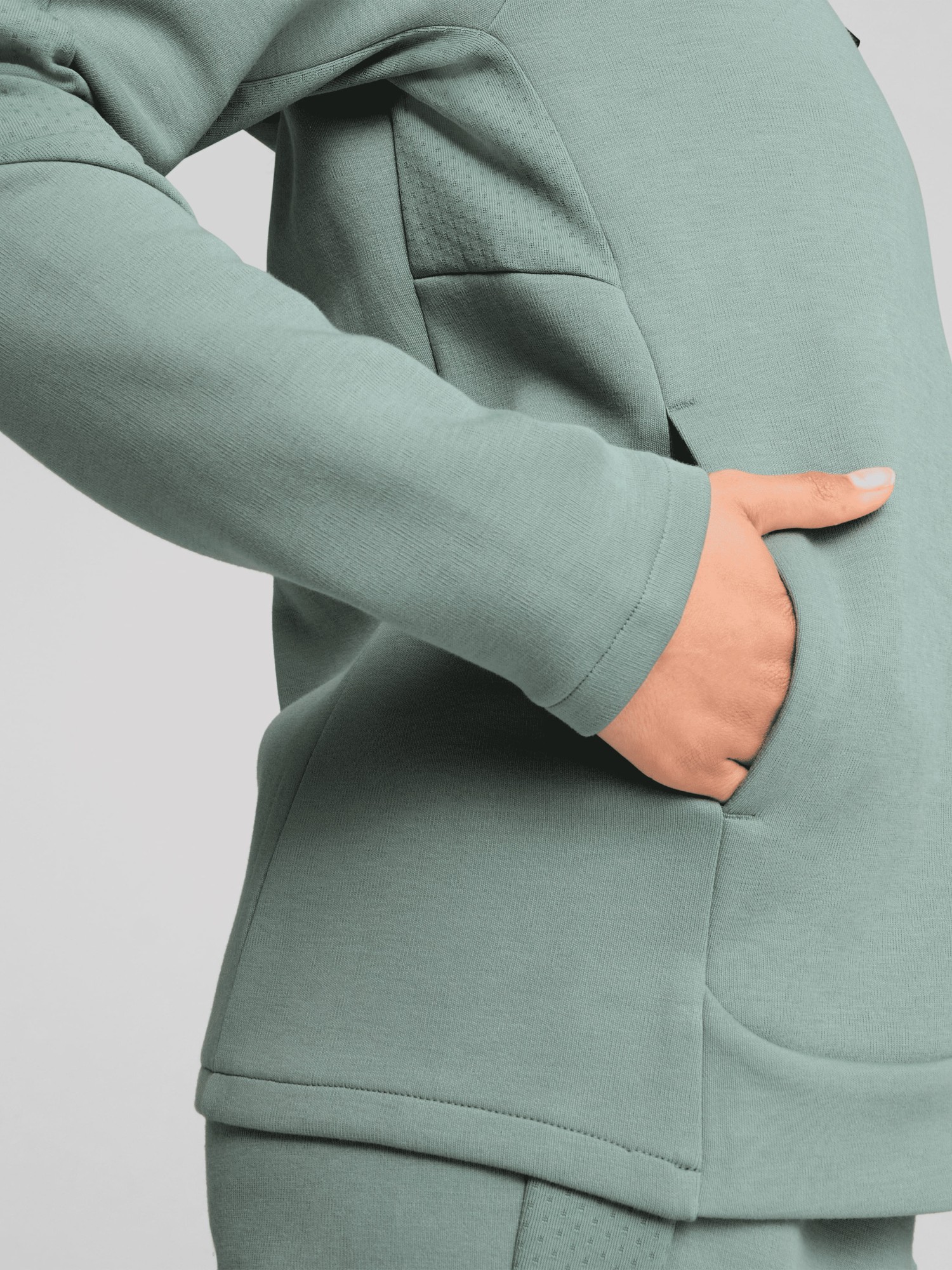 Толстовка жіноча Puma EVOSTRIPE Full-Zip Hoodie зелена 68505030 изображение 5