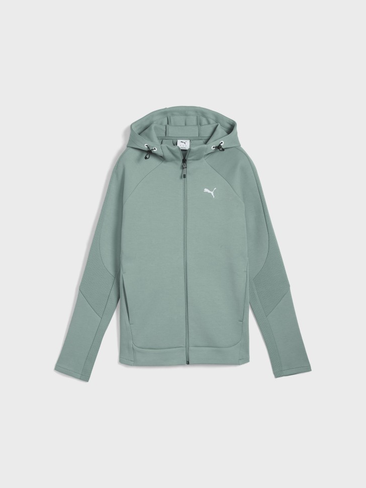 Толстовка женская Puma EVOSTRIPE Full-Zip Hoodie зеленая 68505030 изображение 7