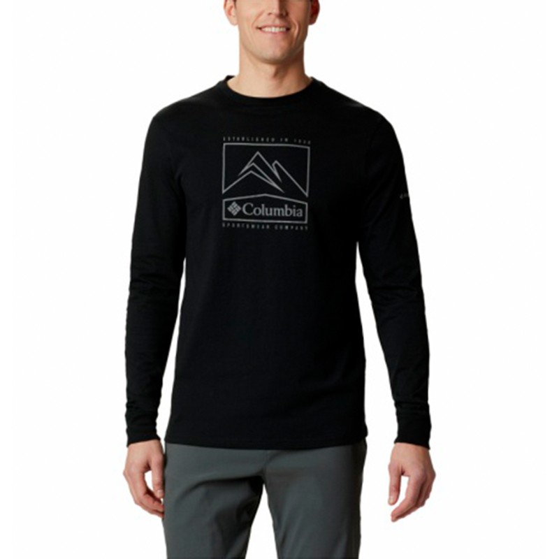 Футболка мужская Columbia Cades Cove™ LS Graphic Tee  GRAPHIC TEE черная 1860811-011 изображение 1