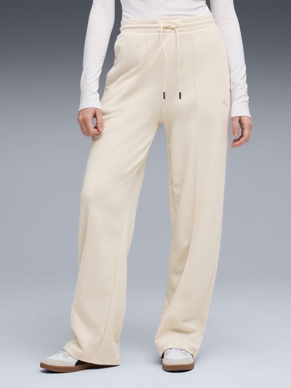 Штани жіночі Puma CLASS Comfort Pinnacle High-Waist Straight Pants TR молочні 68812987 — фото 2