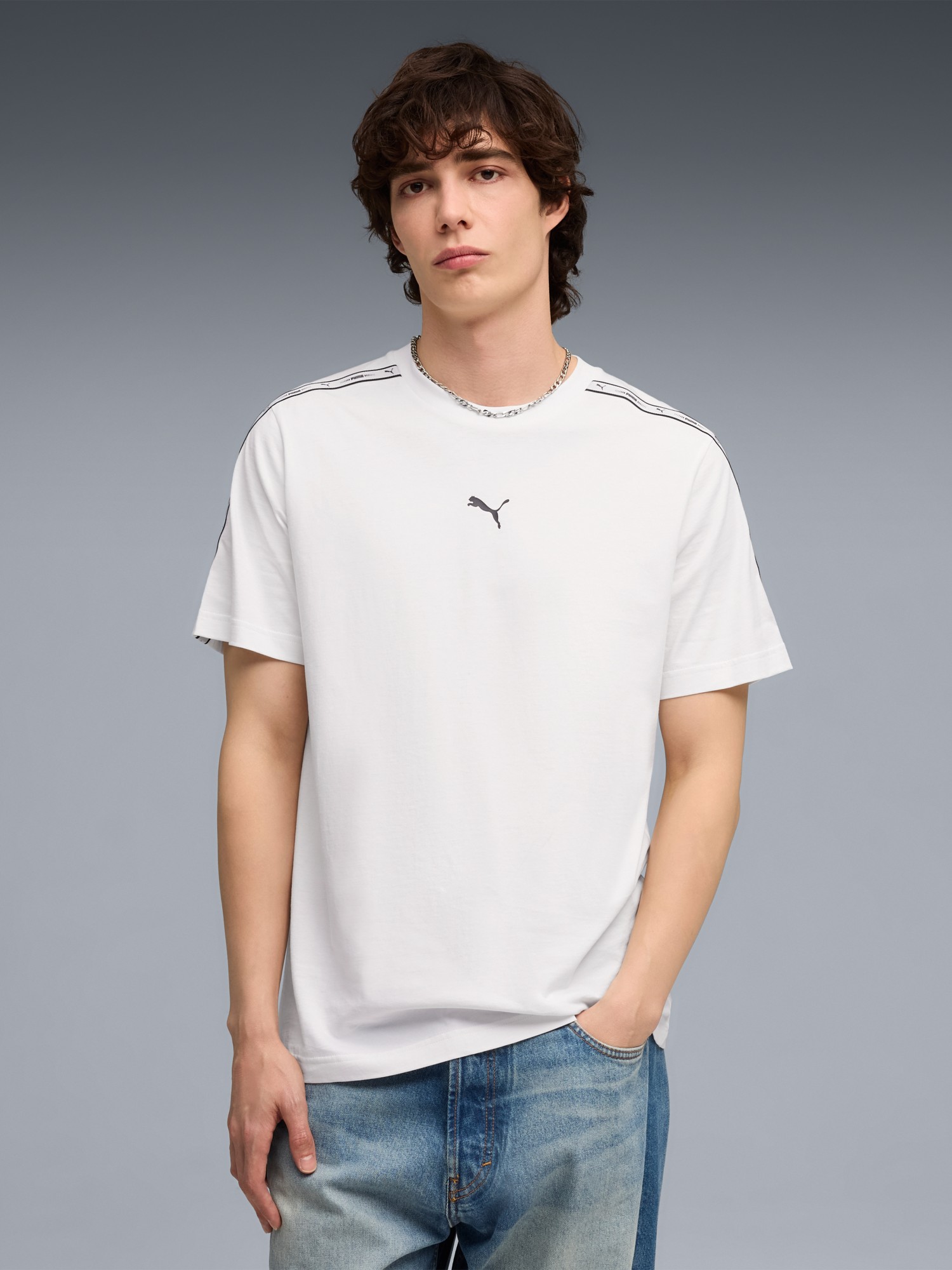 Футболка чоловіча Puma ESS TAPE Tee біла 69169302 изображение 2