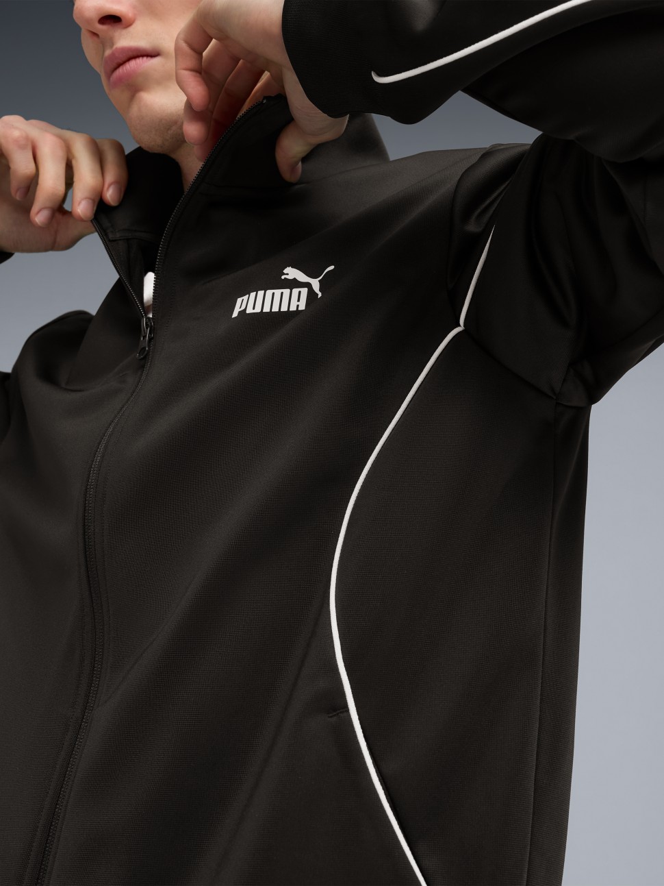 Костюм чоловічий Puma Poly Piping Suit чорний 69176501 — фото 4