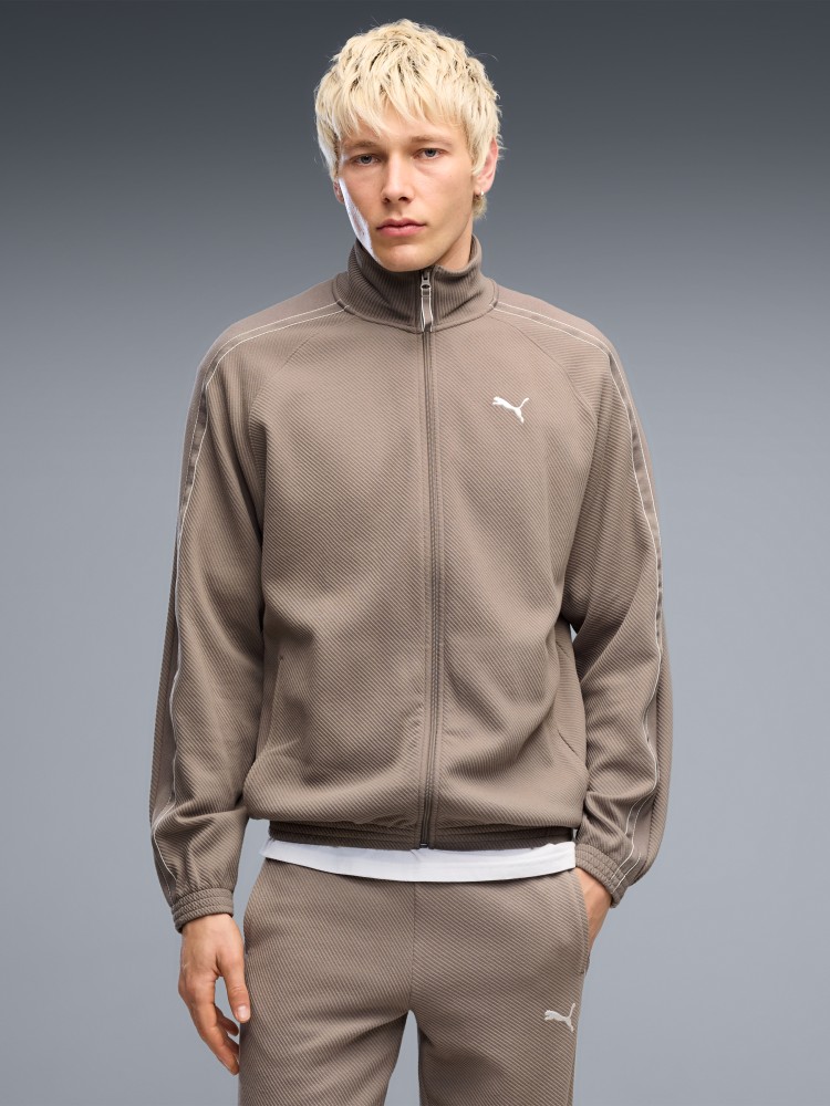 Толстовка мужская Puma CLASS Relaxed Material Track Jacket бежевая 69429881 изображение 2