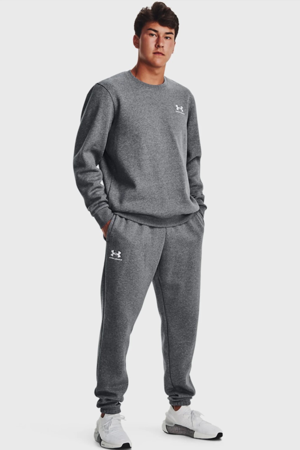 Штани чоловічі Under Armour UA Essential Fleece Jogger сірі 1373882-012 — фото 2