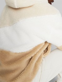 Куртка женская Puma Big Cat Hooded Sherpa Jacket бежевая 67537087 изображение 6