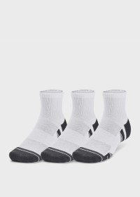 Носки  Under Armour UA Performance Cotton 3p Qtr белые 1379528-100 изображение 2