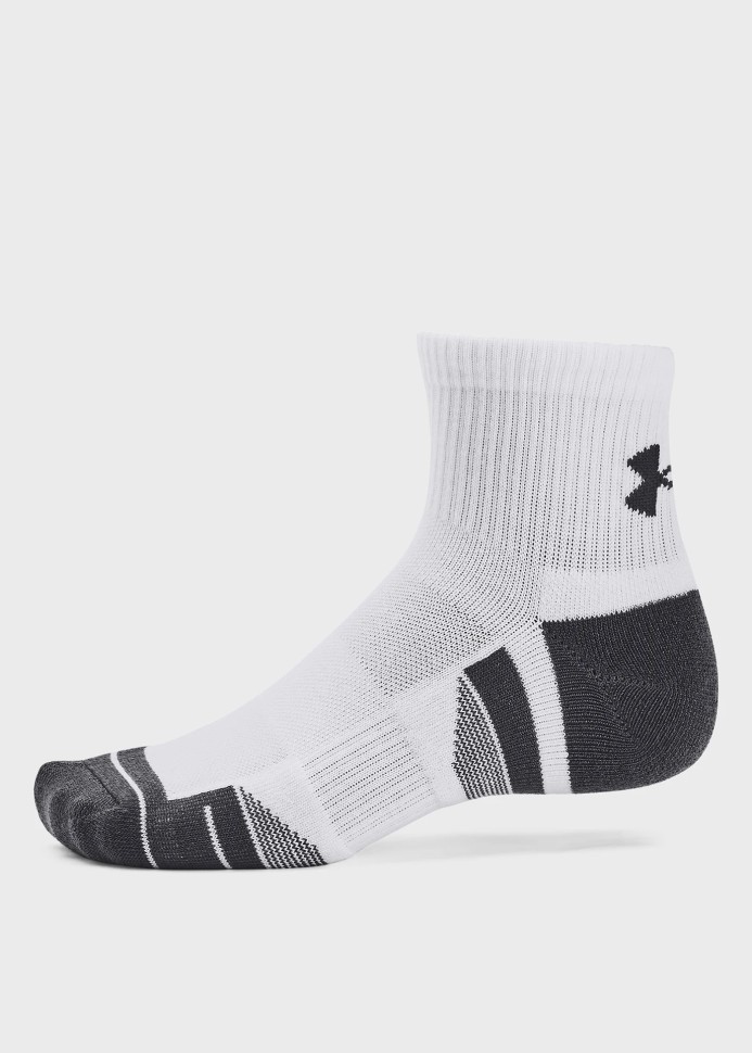 Носки  Under Armour UA Performance Cotton 3p Qtr белые 1379528-100 изображение 3