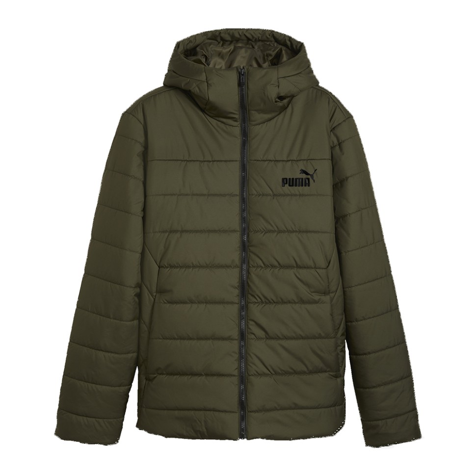 Куртка чоловіча Puma ESS Hooded Padded Jacket оливкова 84893870 изображение 1