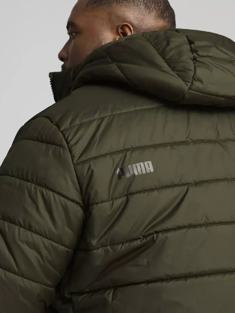 Куртка чоловіча Puma ESS Hooded Padded Jacket оливкова 84893870 изображение 8