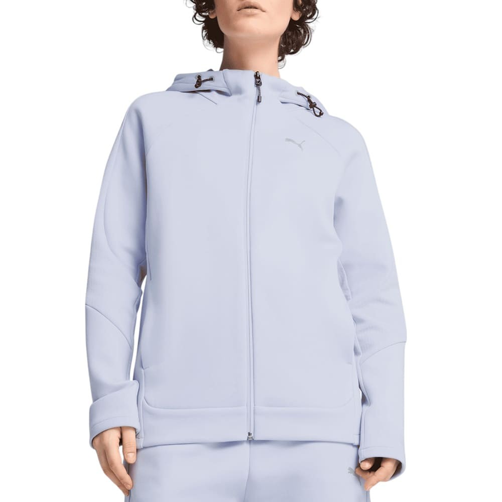 Толстовка женская Puma EVOSTRIPE Full-Zip Hoodie голубая 68505047