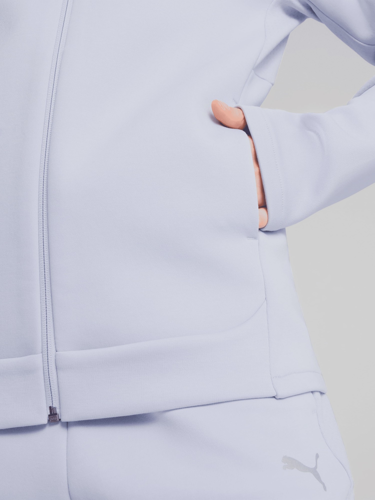 Толстовка жіноча Puma EVOSTRIPE Full-Zip Hoodie блакитна 68505047 изображение 5