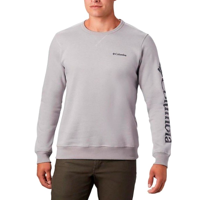 Толстовка мужская Columbia Logo Fleece Crew серая 1884931-023