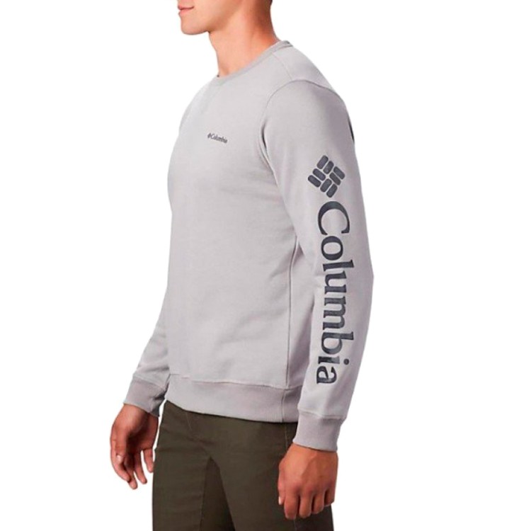 Толстовка мужская Columbia Logo Fleece Crew серая 1884931-023 изображение 2