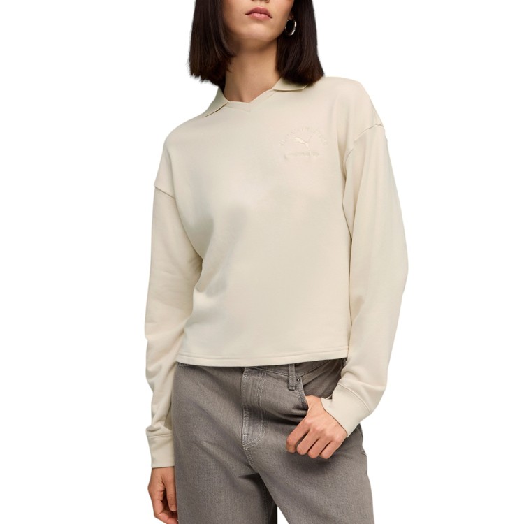 Толстовка женская Puma CLASS Comfort Polo Crew молочная 68813387