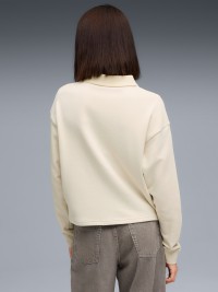 Толстовка женская Puma CLASS Comfort Polo Crew молочная 68813387 изображение 3