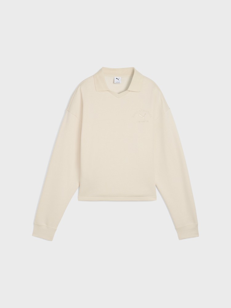 Толстовка женская Puma CLASS Comfort Polo Crew молочная 68813387 изображение 5