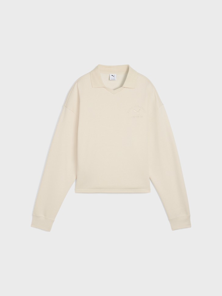 Толстовка женская Puma CLASS Comfort Polo Crew молочная 68813387 изображение 5