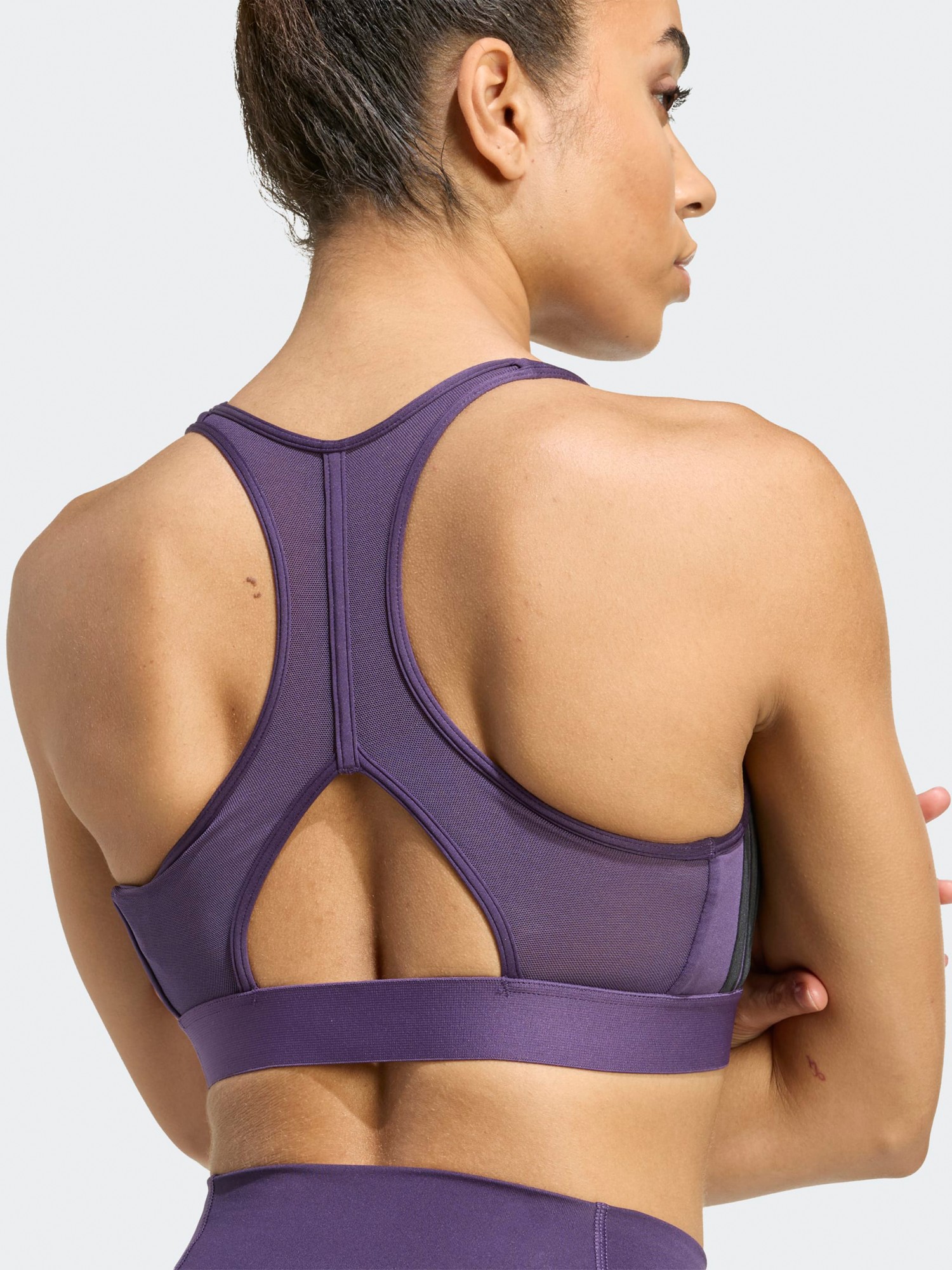 Бра жіночий Adidas PWRCT MS 3S BRA фіолетовий JY2120 изображение 6