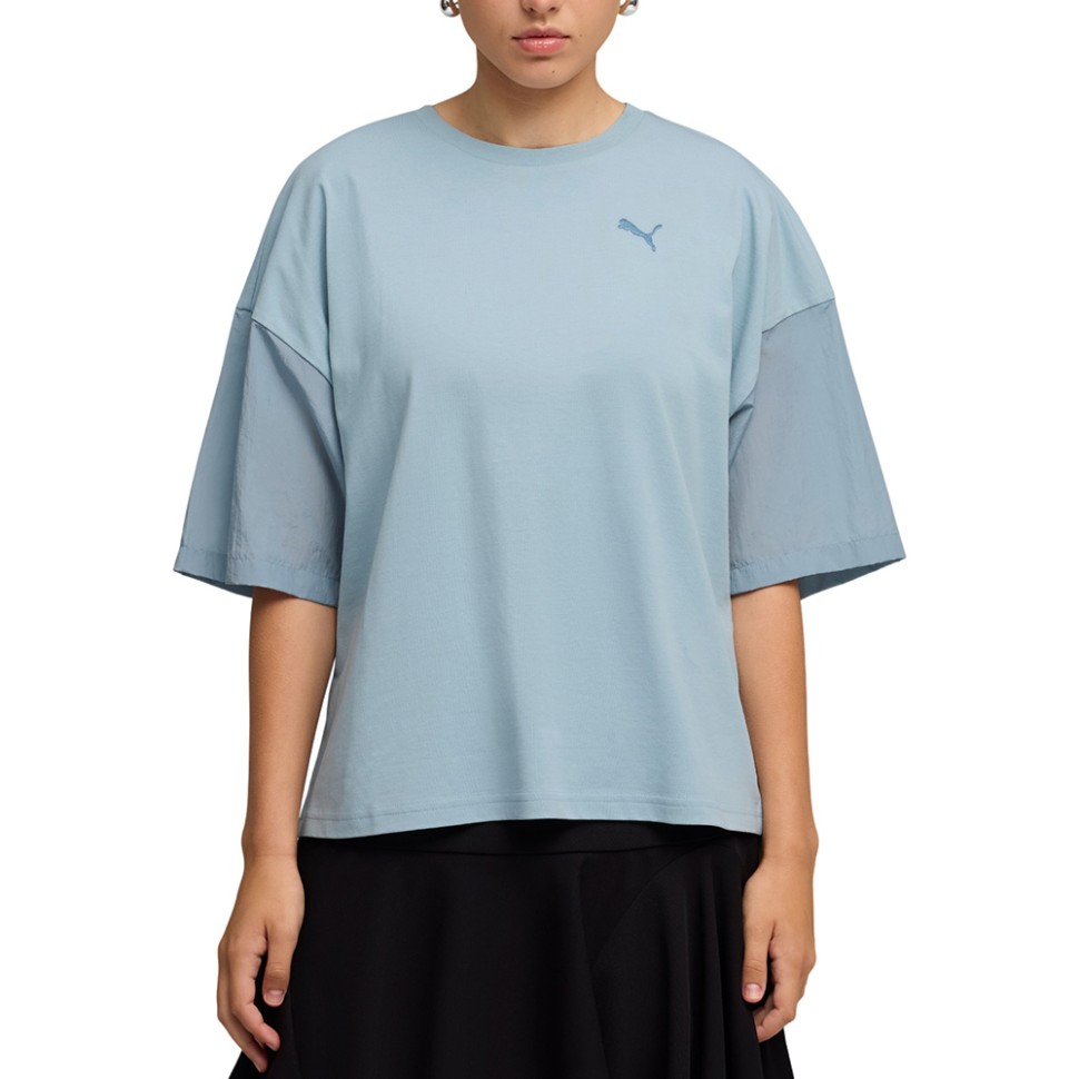 Футболка жіноча Puma HER Oversized Tee блакитна 69188347 — Sport City Футболка жіноча Puma HER Oversized Tee блакитна 69188347