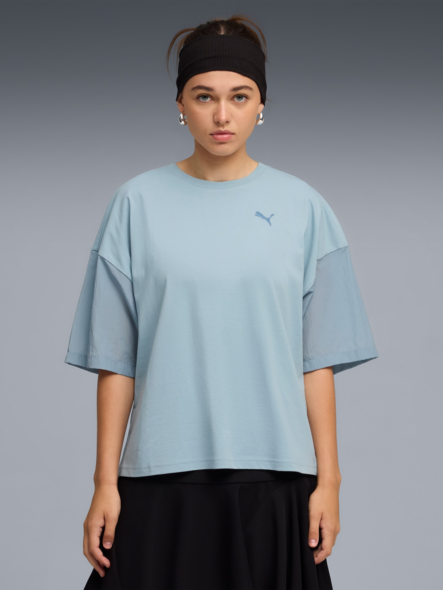Футболка женская Puma HER Oversized Tee голубая 69188347 изображение 2