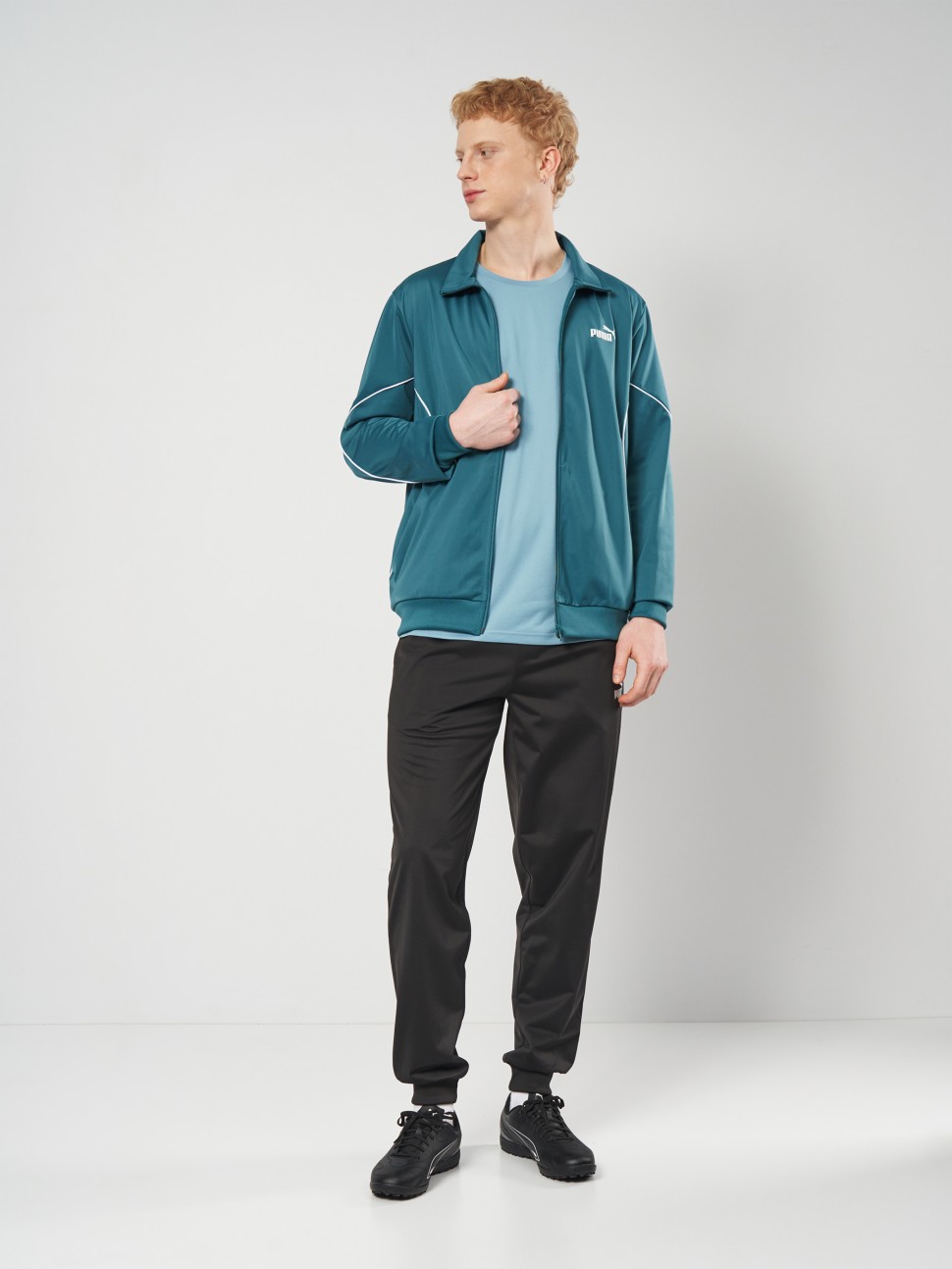Костюм чоловічий Puma Poly Piping Suit зелений 69176541 — фото 2