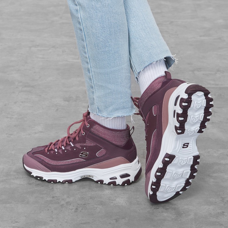 Ботинки женские Skechers D'lites бордовые 66666244 BURG изображение 5