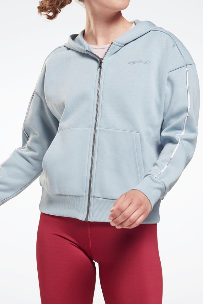 Толстовка женская Reebok Piping Pack Full Zip черная GS9346 изображение 2