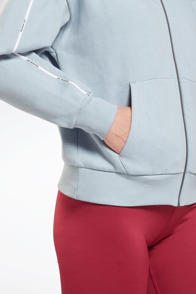 Толстовка женская Reebok Piping Pack Full Zip черная GS9346 изображение 4