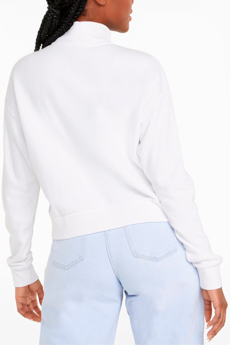 Толстовка жіноча Puma Power Tape Half-Placket Crew біла 84712402 изображение 3