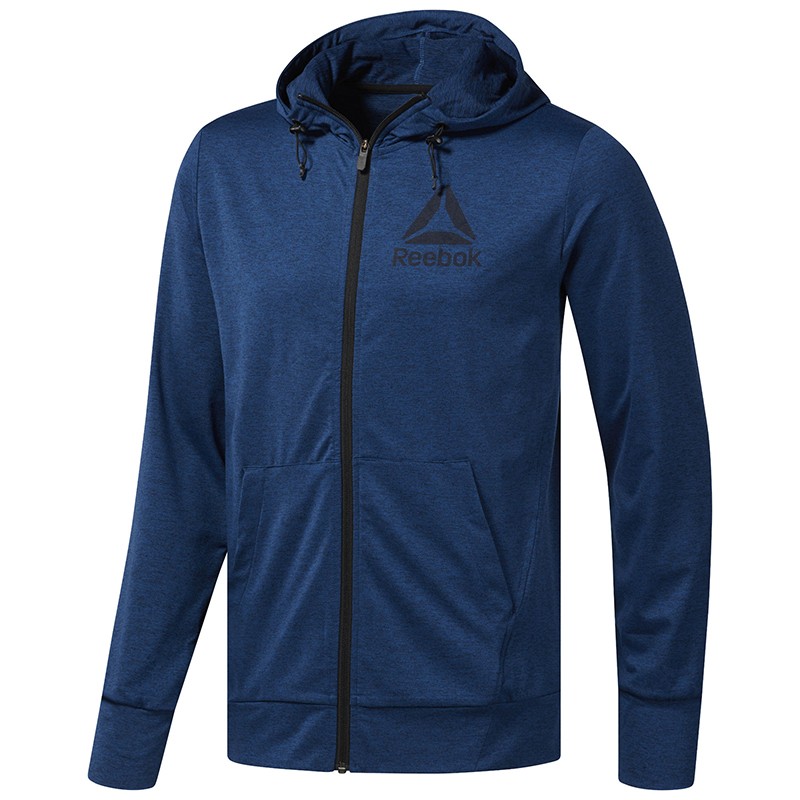 Толстовка мужская Reebok SpeedWick Fz синяя D93734 — Sport City Толстовка мужская Reebok SpeedWick Fz синяя D93734